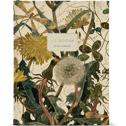 Тетрадь "Flora. Summer Greens", A5, 80 листов, клетка, на кольцах, бежевый, зеленый
