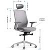 Кресло для руководителя Bestuhl "J1", сетка, ткань, пластик, черный  - 14