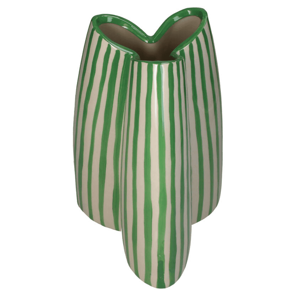Ваза "Stripes", зеленый, белый