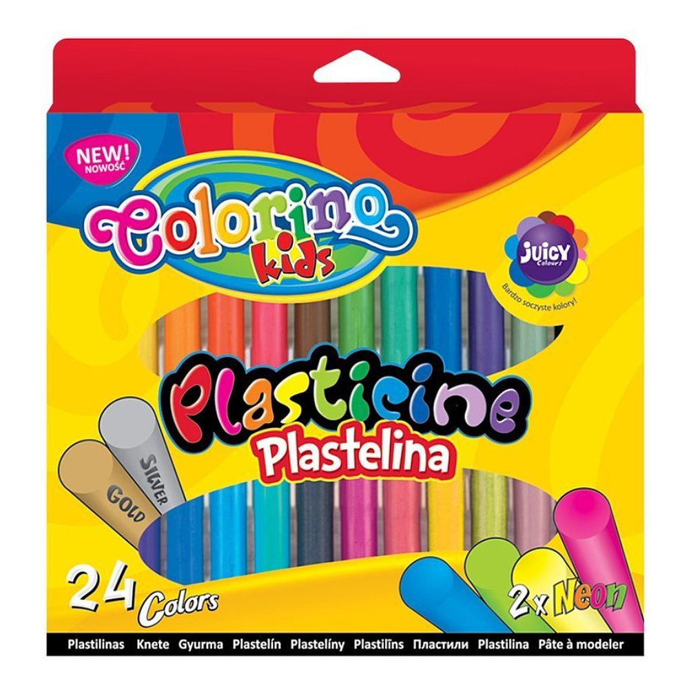 Пластилин для детской лепки Colorino, 24 цвета, круглый