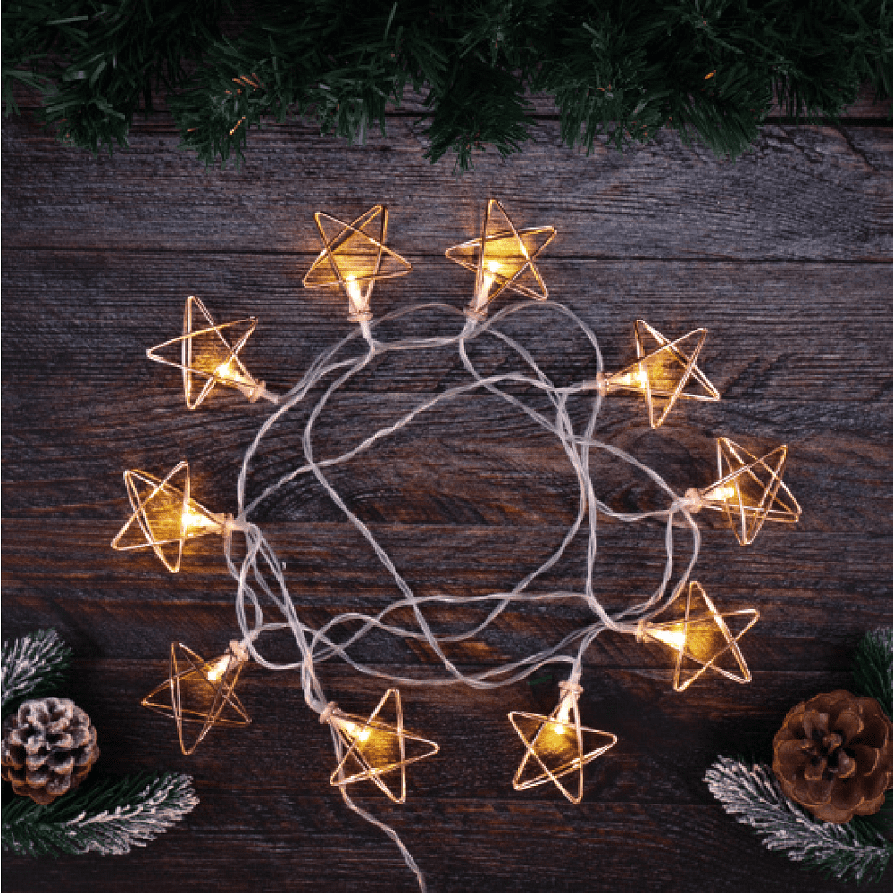 Гирлянда электрическая LED "Нить" с насадками "Звезда", 2,5 м, тепло-белый - 5