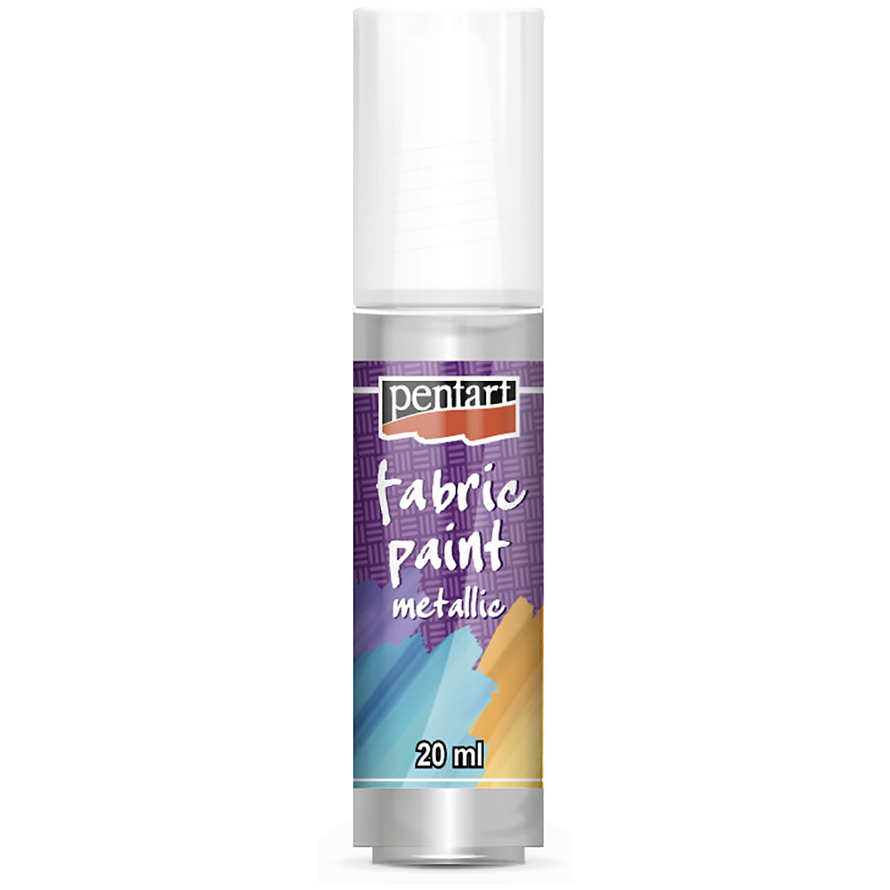 Краски для текстиля "Pentart Fabric paint metallic", 20 мл, серебро