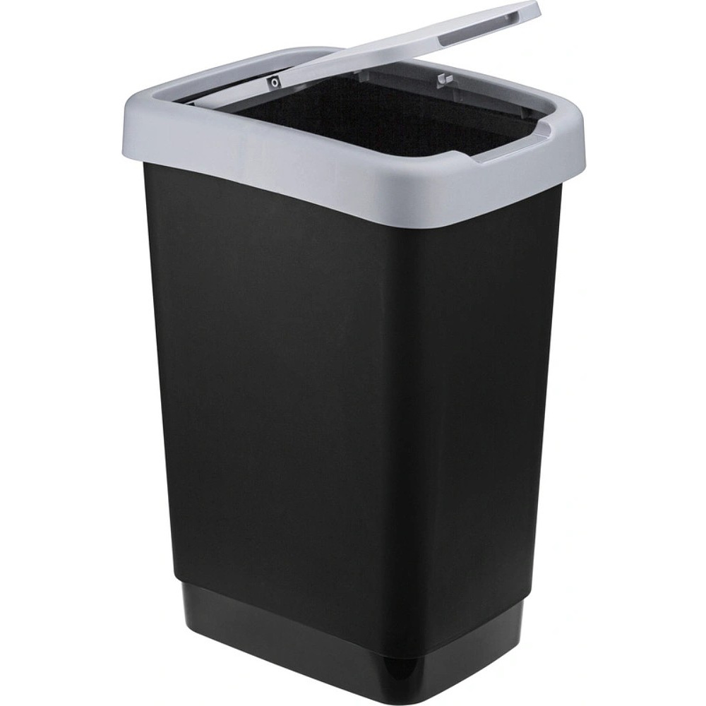 Урна для мусора IDEA, 25 л, пластик, черный, серый - 3 Урна для мусора IDEA, 25 л, пластик, черный, серый - 3
