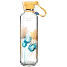 Бутылка для воды "Sand Flower", стекло, 500 мл, прозрачный, желтый