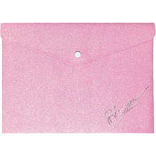Папка-конверт на кнопке "Пастельный розовый глиттер", А4, розовый