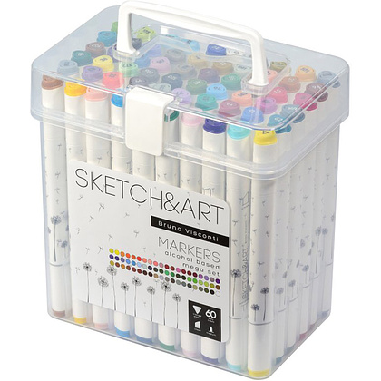 Набор двусторонних маркеров для скетчинга "Sketch&Art", 60 цветов