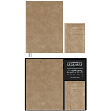 Набор ежедневник недатированный "Фланстэр", 320 страниц, + картхолдер, 100x140 мм., бежевый