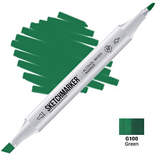 Маркер художественный "Sketchmarker", двухсторонний, G100 зеленый