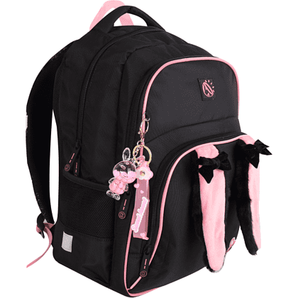 Рюкзак школьный "COMFORT Life Cat fun", черный, розовый - 9