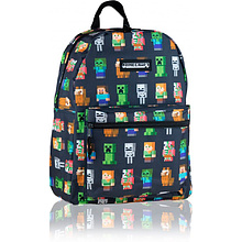 Рюкзак молодежный "Minecraft multi character", черный, зеленый