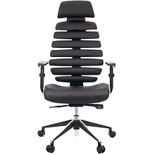 Кресло для руководителя EVERPROF "Ergo", экокожа, алюминий, черный