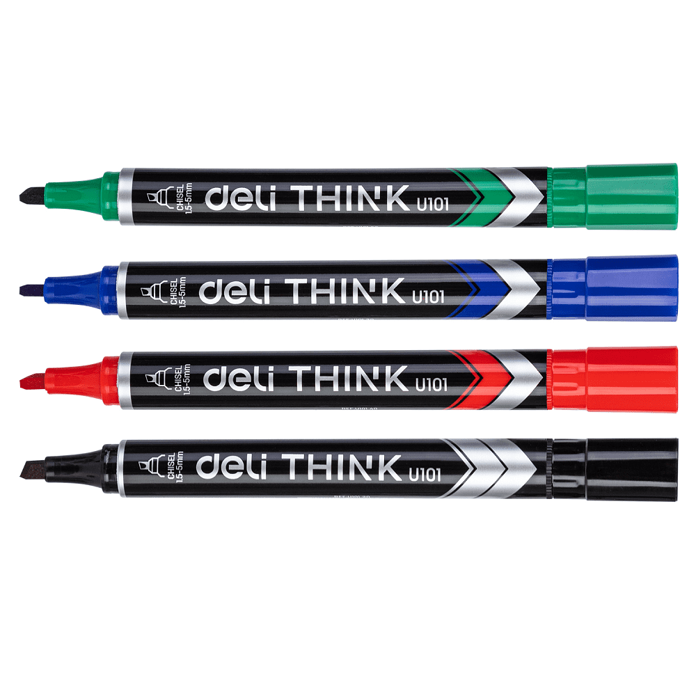 Набор маркеров перманентных "Think", 4 шт, ассорти