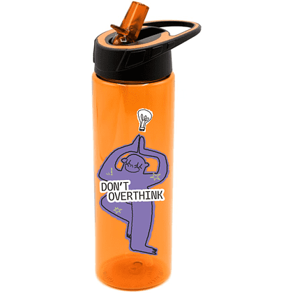 Пластиковая бутылка "Don`t overthink", оранжевый