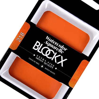 Краски акварельные "Blockx. Giant pan", 218 перманентный оранжевый, 18 мл., кювета - 3