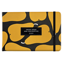 Еженедельник датированный "Pear" на 2026 год, А6, 128 страниц, на резинке, оранжевые груши