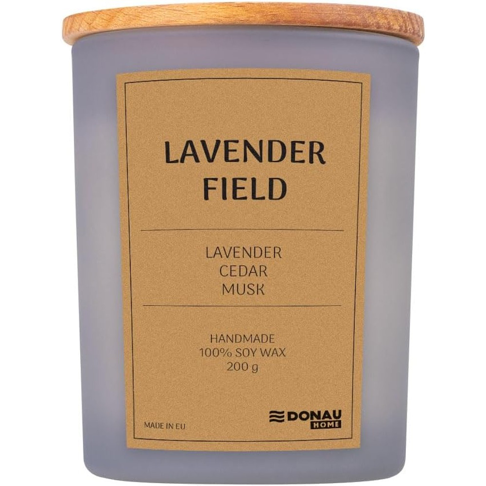 Свеча декоративная "Lavender Field" ароматизированная, в стеклянном подсвечнике - 4