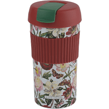 Кружка термическая "Flora. Пионы", металл, 500 мл, белый, красный