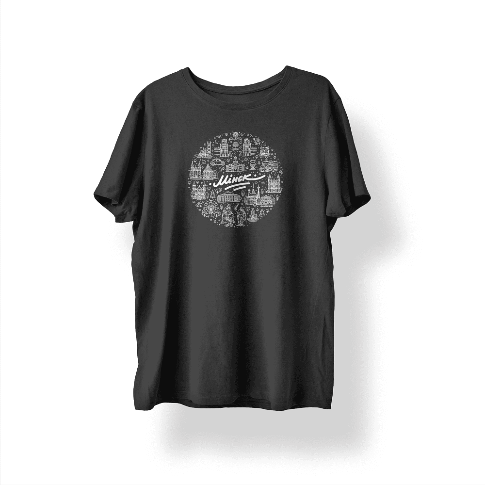 Футболка оверсайз унисекс "Минск", M-L, темно-серый