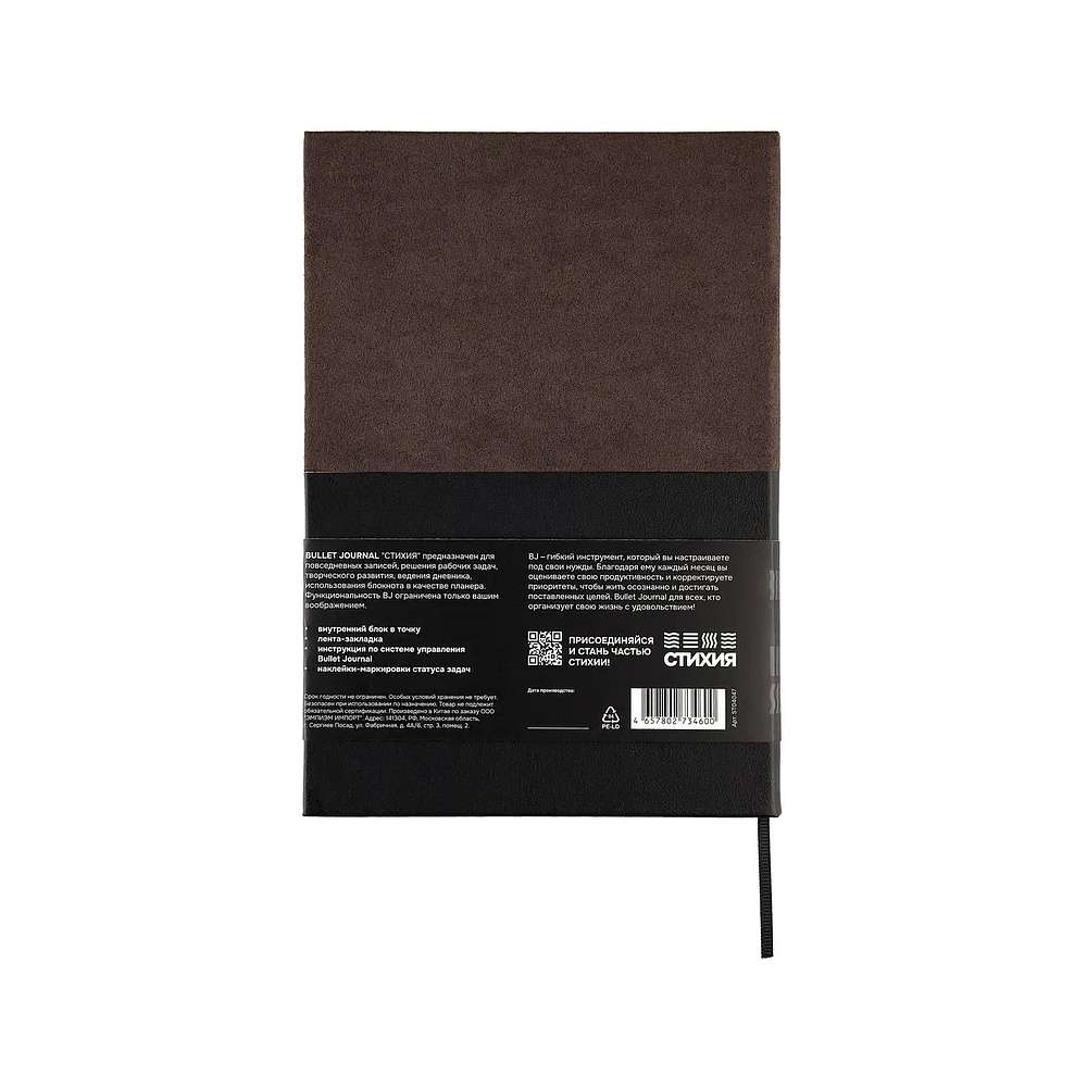 Блокнот "Стихия. Bullet Journal", А5, 80 листов, в клетку, черный - 4