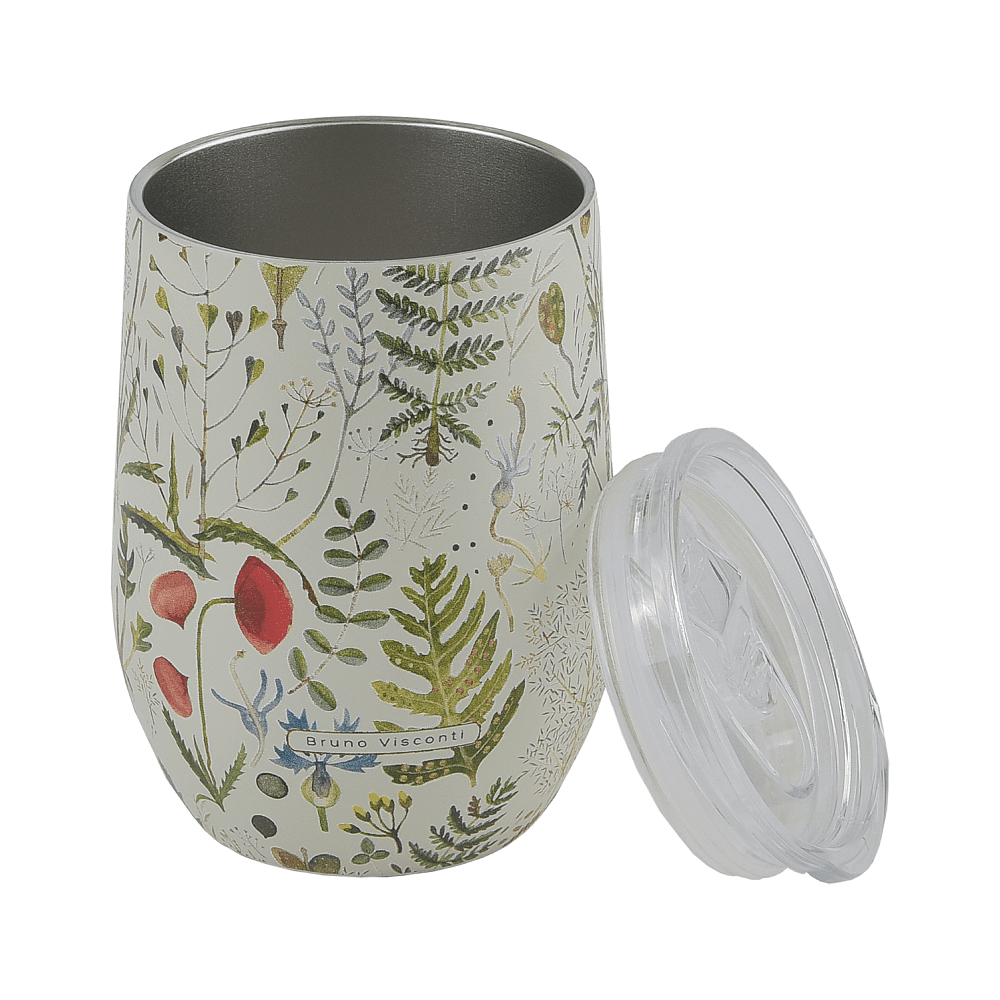 Кружка термическая "Flora. Луговые травы", металл, пластик, 360 мл, белый - 4