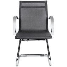 Кресло на полозьях "Бюрократ Ch-993-Low-V", сетка, черный, металл хром