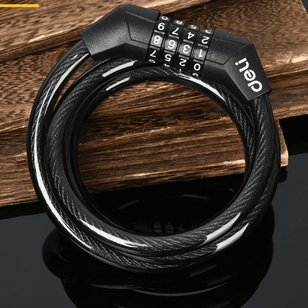 Замок тросовый велосипедный Deli YS EDL508051, 10 x 1200 мм, кодовый - 4