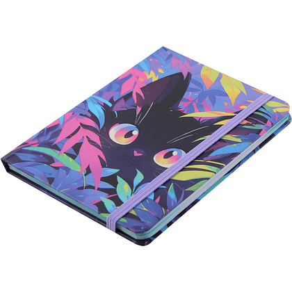 Книга записная "Tropical cat", А6, 64 листа, в линейку, разноцветный - 2
