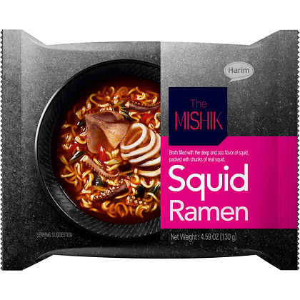 Лапша быстрого приготовления "Harim. The Mishik Squid Ramen", со вкусом кальмара, 130 гр 