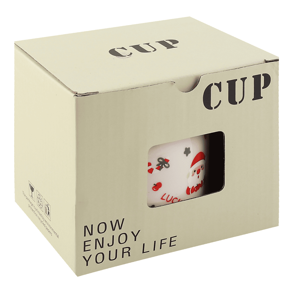 Кружка керамическая "Новый год", 450 мл, с крышкой, ассорти - 6