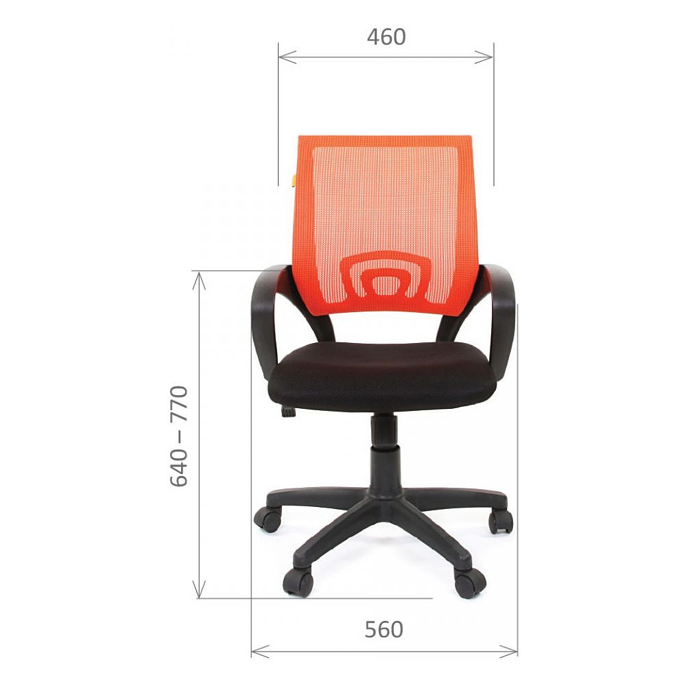 Кресло для персонала "Chairman 696", ткань, пластик, серая сетка - 7