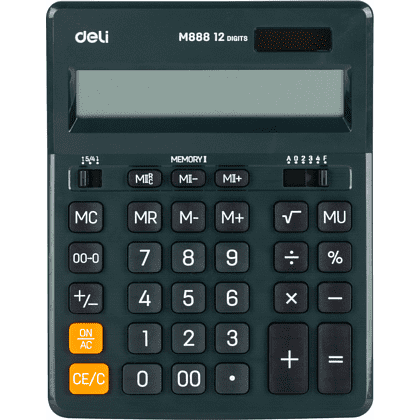 Калькулятор настольный Deli "M888F ", 12-ти разрядный, пластик, зеленый