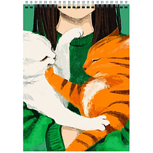 Блокнот "Обнимашки", A5, 60 листов, в клетку, зеленый