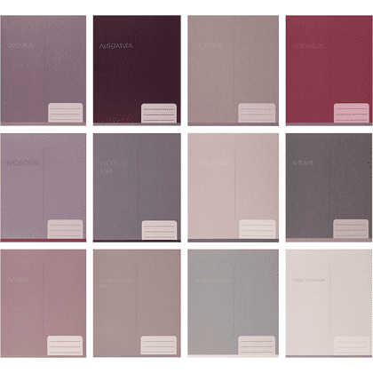 Набор тетрадей предметных "Girl's palette", А5, 48 листов, клетка, линейка, ассорти, 12 школьных предметов - 2