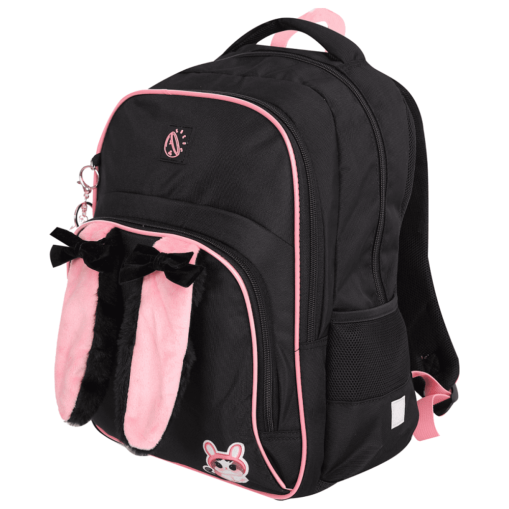 Рюкзак школьный "COMFORT Life Cat fun", черный, розовый - 7