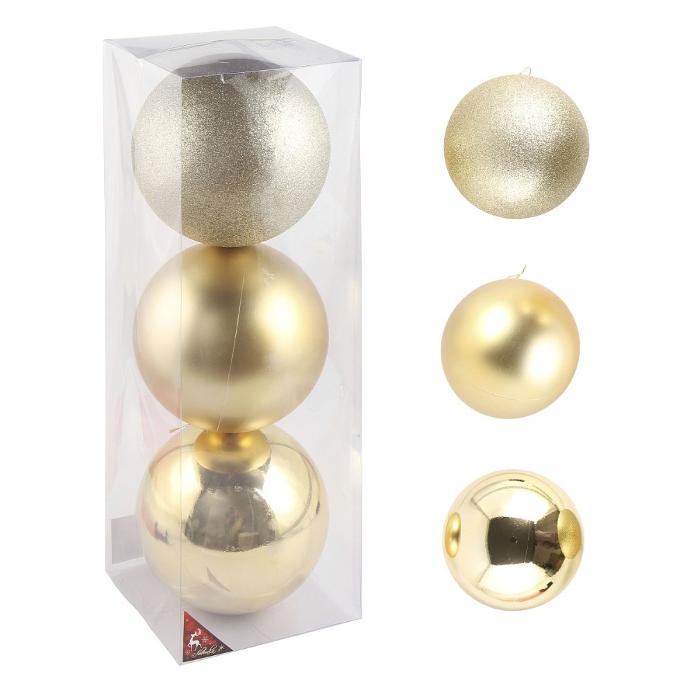  Шар елочный "212432", 15 см, пластик, ассорти, 3шт/уп.