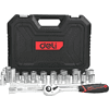 Набор инструмента 1/2" Deli RS EDQ43025, 25 шт. - 2