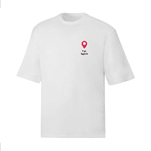 Футболка оверсайз унисекс "Ты здесь", M-L, белый