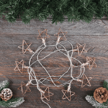 Гирлянда электрическая LED "Нить" с насадками "Звезда", 2,5 м, тепло-белый - 4