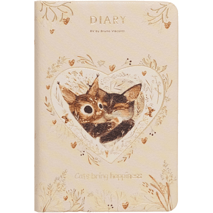 Ежедневник недатированный "Love me", А7, 416 страниц, бежевый, золотой