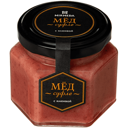 Мёд-суфле "Mirmeda" с клюквой, 150 гр