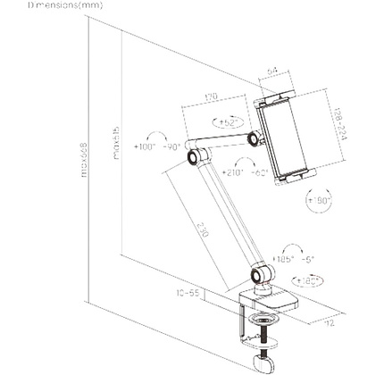 Крепление для планшета (смартфона) Tablet Clamp, белый матовый - 10 Крепление для планшета (смартфона) Tablet Clamp, белый матовый - 10