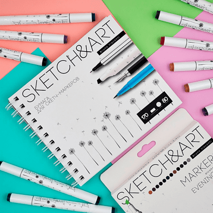 Скетчбук "Sketch&Art", 18х15.5 см, 170 г/м2, 80 листов, на спирали - 6