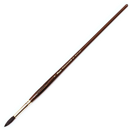 Кисть для рисования "Pinax POSEIDON №7" белка микс, круглая, длинная ручка