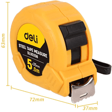Рулетка Deli YS EDL9025B, 5 м х 25 мм, желтый, черный