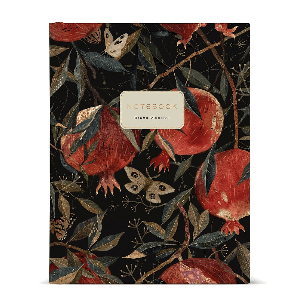 Тетрадь "Flora. Гранат", A5, 80 листов, клетка, на кольцах, черный, красный