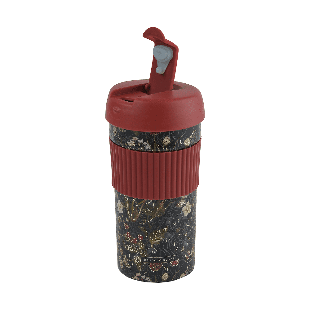 Кружка термическая "Flora. Лесные ягоды", металл, 500 мл, черный, красный - 4