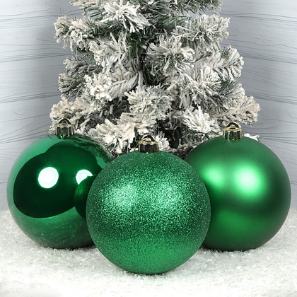 Шар елочный "253238", 15 см, пластик, ассорти, 3шт/уп. - 5