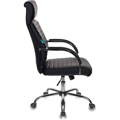 Кресло для руководителя "Бюрократ T-8010SL", экокожа, хром, черный - 4