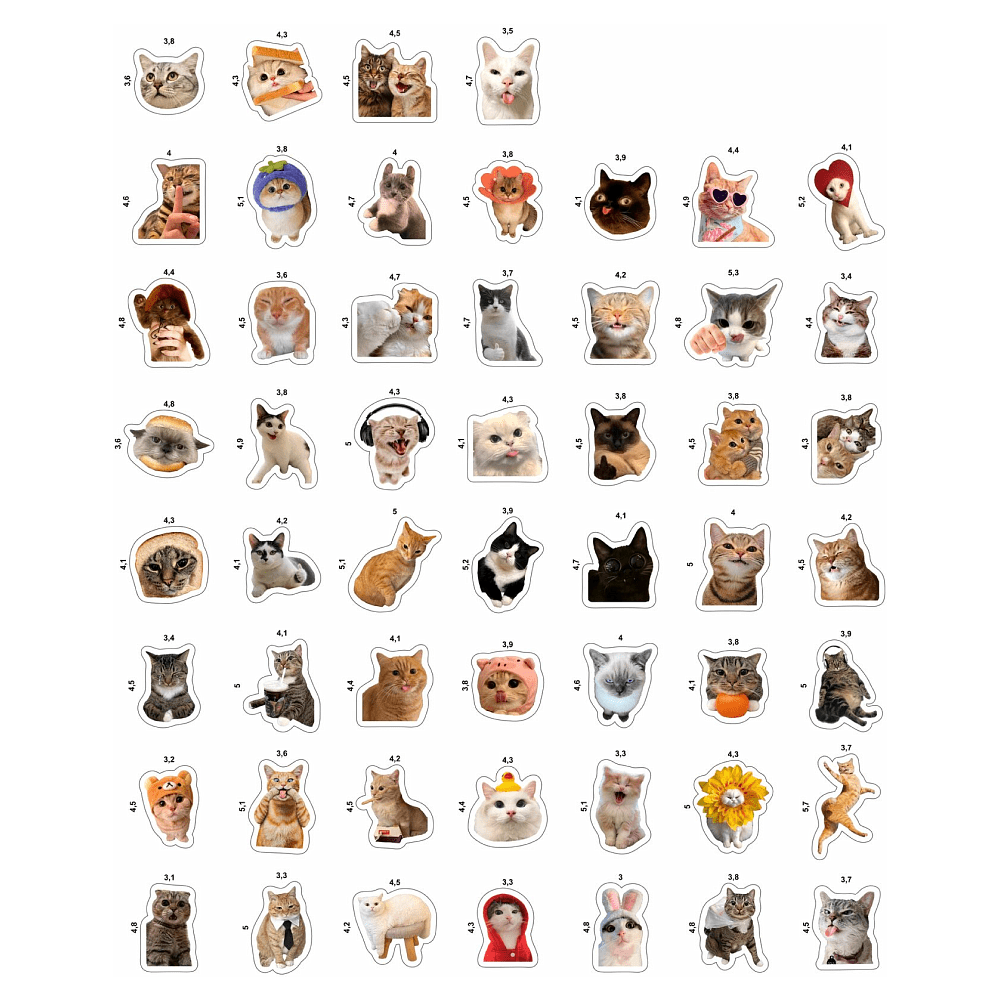 Набор наклеек объемных "Котики", А6, 9 листов, 53 шт - 2