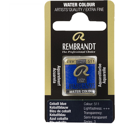 Краски акварельные "Rembrandt", 511 кобальт синий, кювета